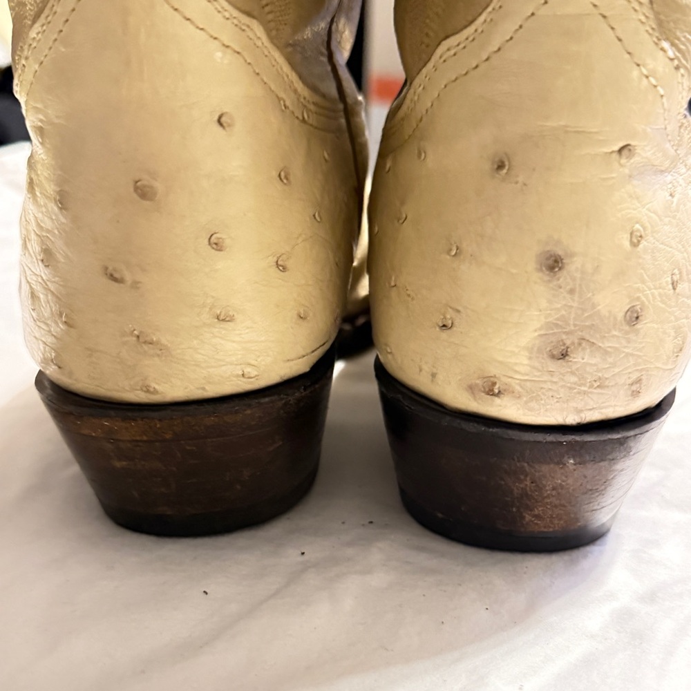 Vintage Yield Ostrich Cowboy Boots Men’s 8 EE USA Made Western - Picture 10 of 16